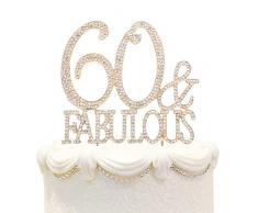 Hatcher lee Best Kristall Strass Kuchen Topper Party Dekoration 60-fabelhaft-Gold