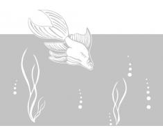 Graz Design 980086_80x57 Fensterdekor Milchglasfolie Sichtschutz Folie Badezimmer Fische WC, 80 x 57 cm