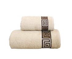 GRENO Handtuch Set 2 teilig, Baumwolle, Creme, 50 x 90, 2