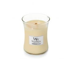 WoodWick mittelgroße Duftkerze im Sanduhrglas mit knisterndem Docht, Lemongrass & Lily, bis zu 60 Stunden Brenndauer