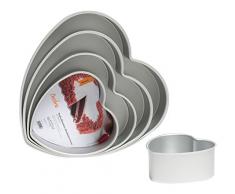 Decora 0062668Â geradkantige eloxierte Herz Backformen aus Metall, Aluminium, Silber, 32 x 29 x 8 cm