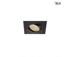 SLV LED Deckeneinbaustrahler NEW TRIA 150 I eckig, single, 3000K, CS, Clipfeder, schwarz, Einbauleuchte, Deckenstrahler, dreh- und schwenkbare Deckeneinbauleuchte, Indoor
