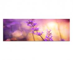 Panoramabild auf Leinwand und Keilrahmen 150x50cm Lavendel Sommer Sonnenlicht