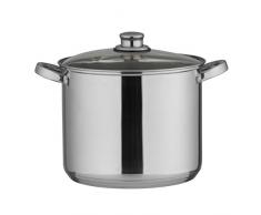 axentia Universaltopf in Silber, Topf mit Glasdeckel und Drahtgriffen, Kochtopf aus rostfreiem und pflegeleichtem Edelstahl, verkapselter Aluminiumboden 10 Liter Volumen