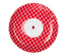 Feinkost Käfer GmbH 104911 Geschirr, Porzellan, Weiß/Rot, 17 x 17 x 2.5 cm, 1 Einheit