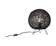 Brilliant Papyrus Tischleuchte 29cm, Reispapier, 40 W, schwarz