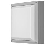 Akzentlicht LED Aussenleuchte mit Dämmerungsschalter, Glas, Integriert, 10 W, Neutralweiß, 27 x 27 x 8 cm