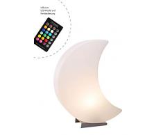 8 seasons design - LED Designmond 3D Mond Shining Moon (60cm groß, RGB Farbwechsel, dimmbar, Fernbedienung, Dekomond beleuchtet, inkl. Sockel, Innen- & Außenleuchte) weiß