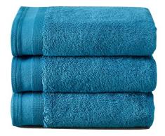 De Witte Lietaer Contessa Luxe Handtuch aus Baumwolle, 3er-Set, Océan Blue, 50 x 100 cm