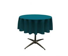 La Leinen Polyester Popeline Tischdecke rund, Polyester, Teal Dark, 147,32 cm