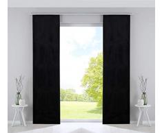 Gardinenbox 2er Set Flächenvorhänge Verdunkelung Schiebegardinen »Milano« Samt Blickdicht Blackout Paneelwägen Beschwerungsstangen Schwarz HxB 245x60 cm, 203571-2