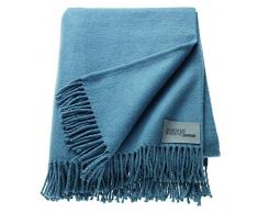 Schöner Wohnen Basic Plaid Decke Tagesdecke Kuscheldecke Wolldecke Couchdecke Sofadecke - Größe: 140 x 200 cm - Farben: hellgrau / dunkelgrau / creme / coral / aqua / nachtblau / gold / pflaume