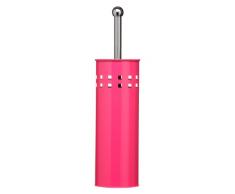 Premier Housewares Toilettenbürste mit Halter, Design mit quadratischen Löchern, 38 x 10 x 10 cm, pink