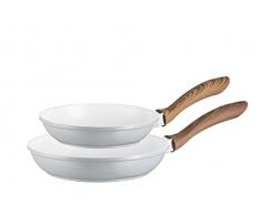 Mäser, Serie Bel Tempo, Pfannen-Set 2-teilig, 24cm/28cm, antihaftbeschichtet, mit weißer ILAG-Xera-Dur-Beschichtung, in der Farbe Grau