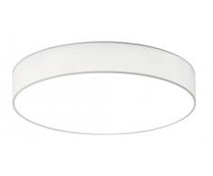 Trio Leuchten 621912401 Lugano A+, LED Deckenleuchte, nickel, 22 watts, Integriert, Stoffschirm Weiß, mit Switch-Dimmer, 40 x 40 x 10.5 cm