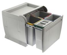 ELLETIPI City PTA 5040 A Abfalleimer Mülltrennung, ausziehbar für Base, grau, 52 x 42 x 44 cm