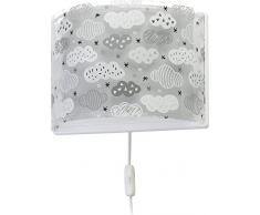 Dalber Kinder Wandlampe Wolken Clouds Grau, Polypropylen, 60 W