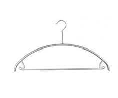MAWA 0361015052 10 x Metall Kleiderbügel mit Steg, SKINfriedly anti-Rutsch Beschichtung 42 cm silber