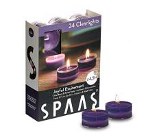 Spaas 24 Duft-Clearlights Paraffinwachs Kunststoffbecher Aubergine D 38 mm H 19 mm