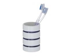 WENKO 21054611 Zahnputzbecher Marine WeiÃ - ZahnbÃ¼rstenhalter, Keramik, 7 x 11 x 7 cm, WeiÃ