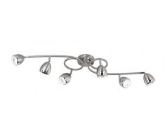 WOFI LED Deckenspot, Metall, Integriert, 5 W, Nickel matt, 182 x 150 x 1055 cm