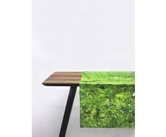 FOONKA Tischläufer 150x50 cm, 100% Baumwolle, Cotton, Moos, Grün