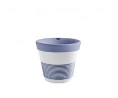 Kahla cupit Becher 0,23 l mit Trinkdeckel in Stormy Blue, Coffee to Go Mug aus Porzellan mit innovativer Magic Grip Beschichtung, Pro Öko, 10 x 6 x 9.9 cm