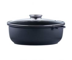 Stylen Cook GRANDE Bräter mit Glasdeckel, Aluguss, schwarz, 38 x 8 cm