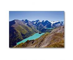 Premium Textil-Leinwand 90 x 60 cm Quer-Format Die Mooserboden Stauseen | Wandbild, HD-Bild auf Keilrahmen, Fertigbild auf hochwertigem Vlies, Leinwanddruck von Christa Kramer