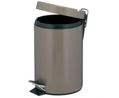 kela Kosmetikeimer Taupe 3L aus Metall, 17 x 17 x 26 cm