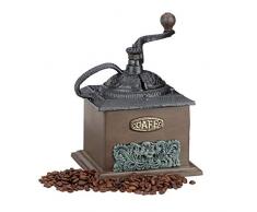 Relaxdays Kaffeemühle Deko Vintage, Holz, Gusseisen, Handkurbel, Schubfach, H x B x T: 20 x 20 x 15 cm, dunkelbraun