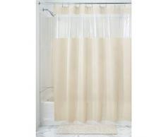 iDesign 26682EU Hitchcock PVC-Freier Eva Duschvorhang, 183 x 0,254 x 183 cm, sandfarben/durchsichtig, vinyl
