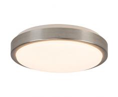 BreLight G94496A21 A, Livius LED Wand- und Deckenleuchte, Metall, 18 W, Integriert, nickel/aluminium, 30 x 30 x 9 cm