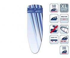 Leifheit Bügeltischbezug Thermo Reflect Glide & Park Universal, für Bügelflächen bis max 140 x 45 cm, für Dampfbügeleisen mit Dampf- und Hitzefelektion und zusätzlicher Gleitzone, integrierte Parkzone