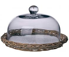 Better & Best Käseglocke, Weide und Glas, Taupe, 35 x 35 x 20 cm