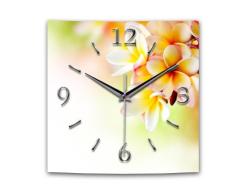 Kreative Feder White Flower Designer Funk Wanduhr Funkuhr modernes Design * Made in Germany* WA218FL 30x30cm