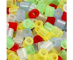 Bügelperlen, Größe 5x5 mm, Lochgröße 2,5 mm, transparente farben, medium, 5000sort.