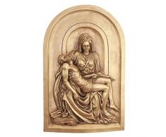 Design Toscano EU533472 Wandrelief Die Pieta Lunette, Wandskulpturen, Andere, gold, 1,25 x 2,5 x 18 cm