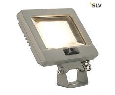 SLV SPOODI SENSOR, LED Outdoor Wandaufbauleuchte, 11W, silbergrau, 3000K Leuchte Aluminium 11 W, grau