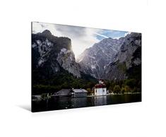 Calvendo Premium Textil-Leinwand 120 cm x 80 cm quer, KÃ¶nigssee - Wallfahrtskirche St. BartholomÃ¤ | Wandbild, Bild auf Keilrahmen, Fertigbild auf echter Leinwand, Leinwanddruck Natur Natur