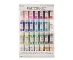 Darice Glitter Combination Set aus verschiedenem Glitzer und Farben, 29-teilig, Tinsel, Chunky, Microbeads in Aufbewahrungsbox, Glitzerpulver zum Basteln und Verzieren