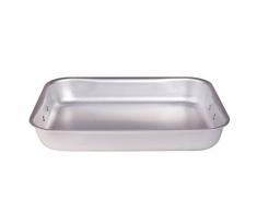 Pentole Agnelli Bräter rechteckig mit Ecken rund Dicke 3 mm Serie Langsame mit beweglichen Griffen Edelstahl 40X28 cm