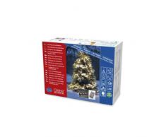 Konstsmide 3861-100 Micro LED Büschellichterkette Cluster / für Außen (IP44) / VDE geprüft / 36V Außentrafo / mit 8 Funktionen, SteuergerÃ¤t und Memoryfunktion / 576 warm weiße Dioden / schwarzes Kabel