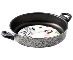 Home Salt Peper Pfanne mit 2 Griffen, Antihaftbeschichtung, 22 cm, Aluminium, schwarz/grau