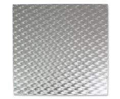 PME Quadratische Tortenplatte 20 cm, 11 mm dick, Kunststoff, Silber, 20 x 1.1 x 20 cm