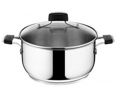 Lagostina 12895020520 Tempra Fleischtopf mit Deckel 9,6 L, 26 cm, induktionsgeeignet, Edelstahl