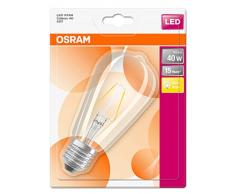 Osram LED Star Classic Edison Lampe, in Edison Form mit E27-Sockel, nicht dimmbar, Ersetzt 40 Watt, Filamentstil Klar, Warmweiß - 2700 Kelvin, 1er-Pack