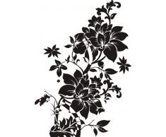 INDIGOS 4051095034865 Wandtattoo w324 Blumen Wandauskleber in 3 Größen, 96 x 67 cm, schwarz