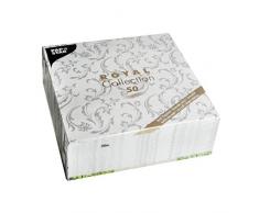 Papstar, 50 Servietten ROYAL Collection 1/4-Falz 40 cm x 40 cm grau Damascato, #85005