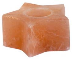 HIMALAYA SALT DREAMS - Salzkristall Teelichthalter STERN, White Line